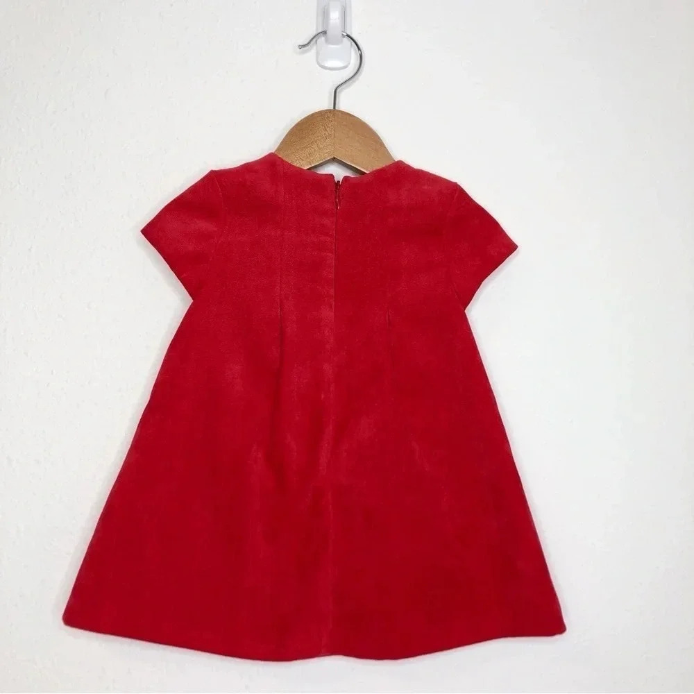 NWT Mayoral holiday dress red sueded cap sleeve size 12 months - Picture 2 of 11